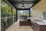 new pergola with remote open close and curtains