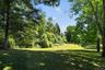 Expansive grassy area featuring mature trees and varied foliage