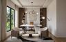 Opulent executive study with built ins