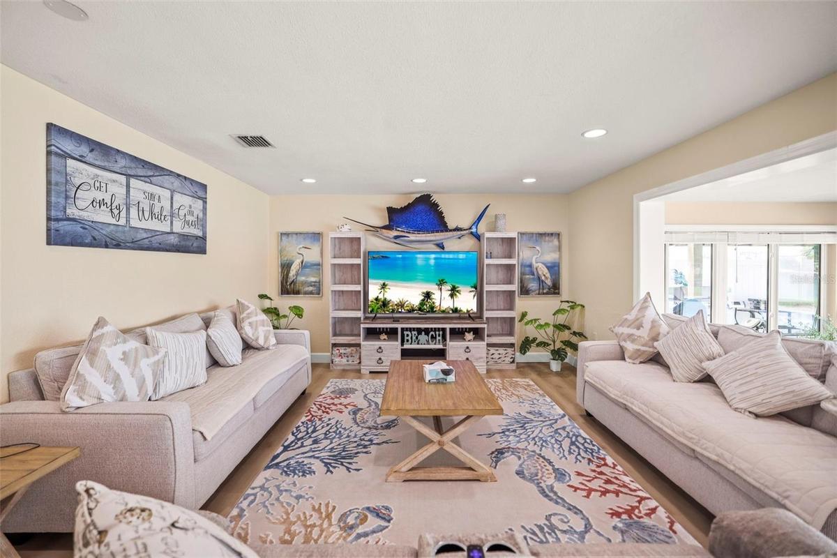 Living room facing the television.
