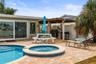 Overflow hot tub/spa.