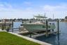 Boat dock with electric lift.
