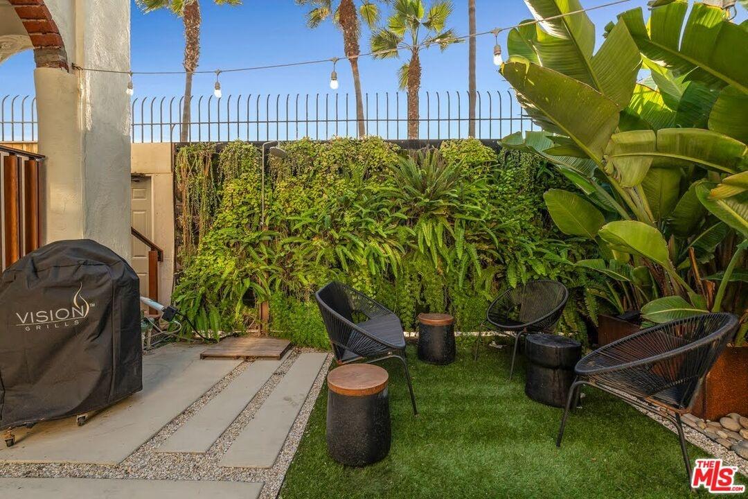 Seating area in courtyard