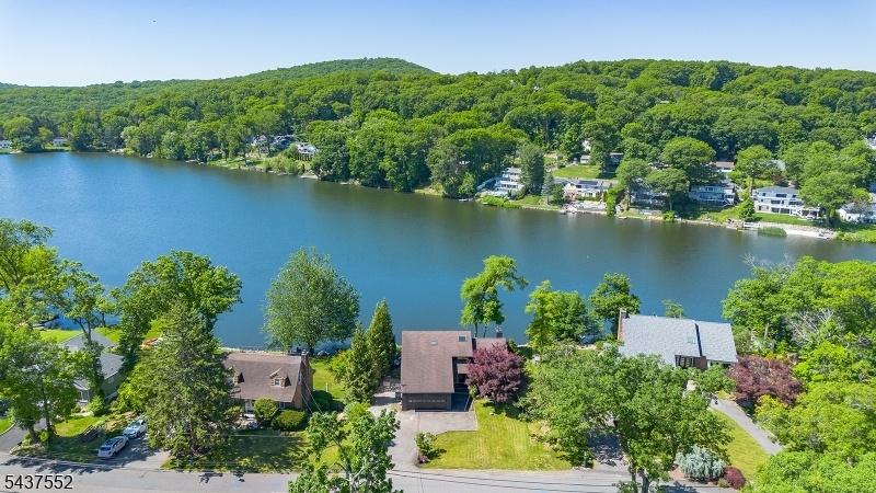 Drone view of lake
