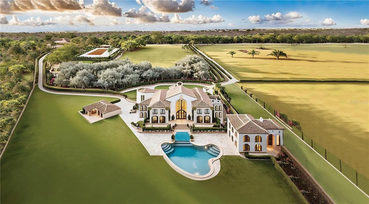 Rendering Pool, Back View and Cabana House