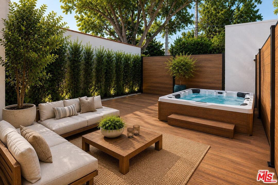 Virtually staged private yard