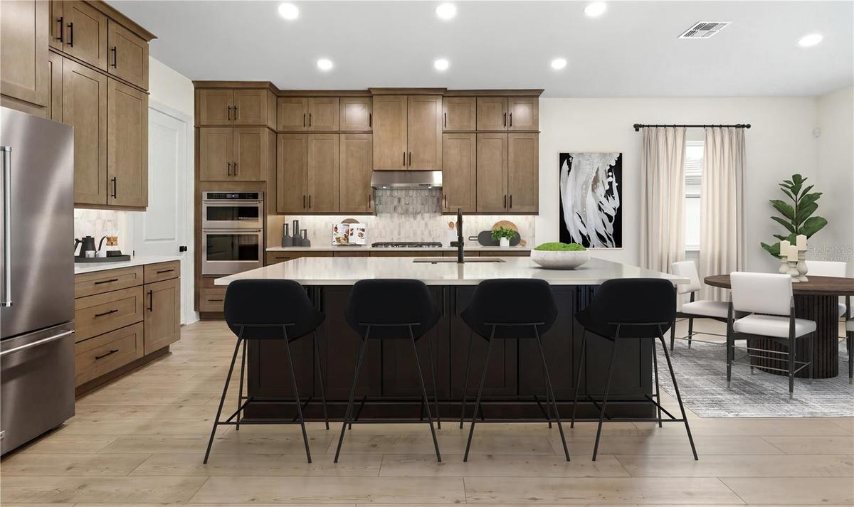 Kitchen. Virtually staged.