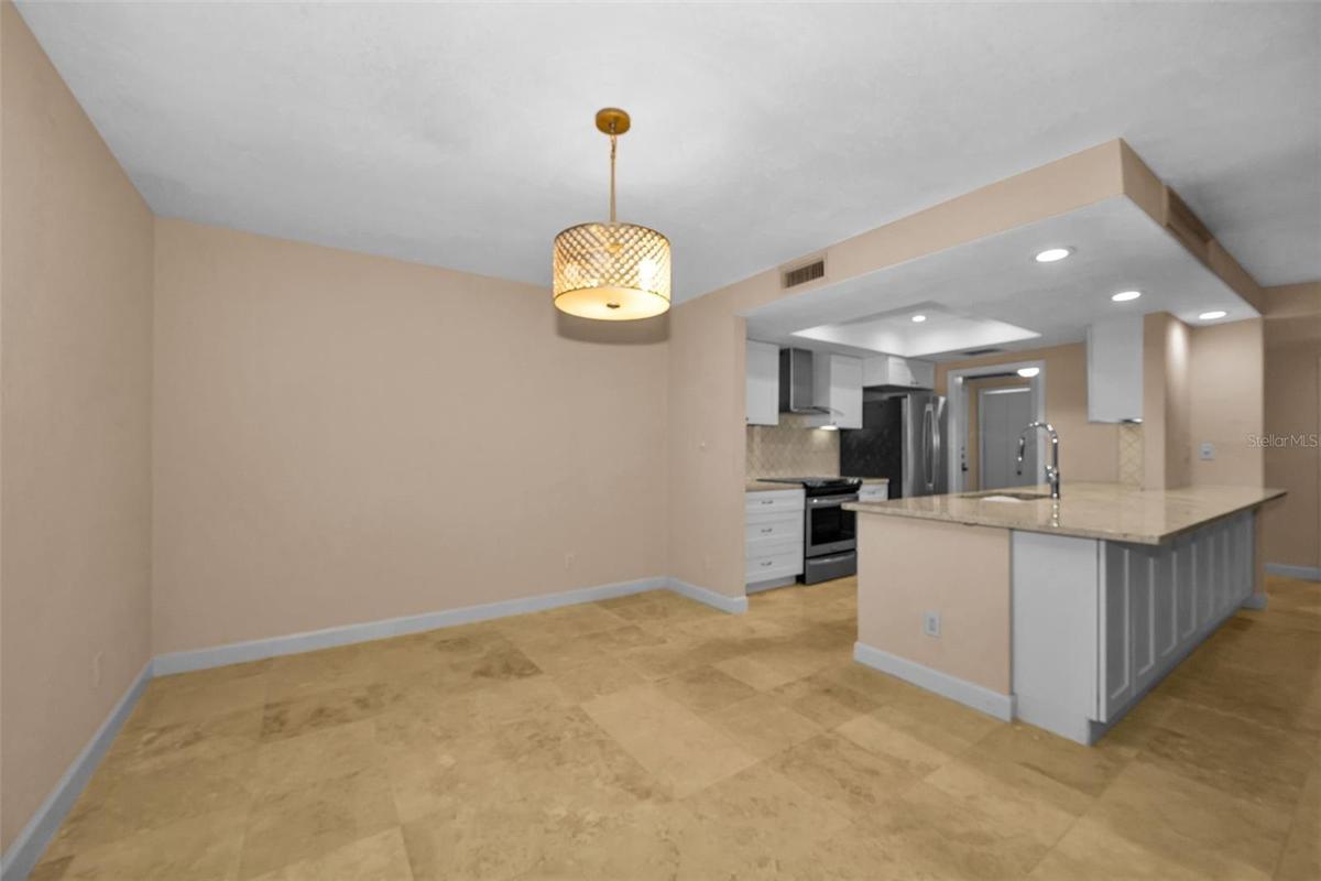 dining area and kitchen