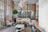 Designer resident lounge with curated seating at Biscayne Beach
