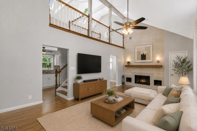 Virtually staged living room