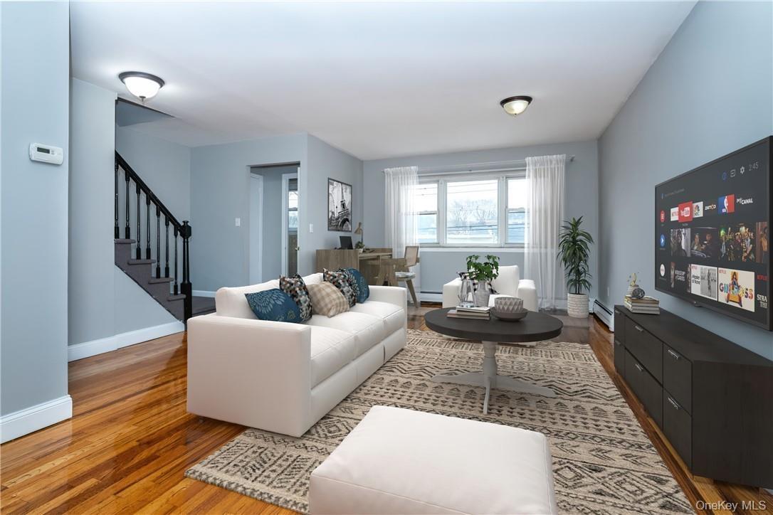 Virtually staged living room