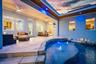 Covered patio featuring a wood-finish ceiling, ceiling fans, and recessed lighting