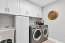 Even laundry feels effortless in this generously sized laundry room, offering additional space for a refrigerator along with ample pantry & storage sp