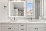 Bedroom bathroom Dual vanites