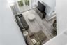 Looking down onto the spacious living room.