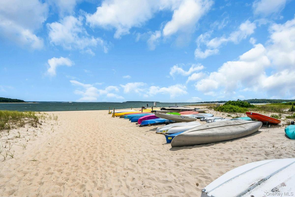 Kayak storage on private beach