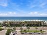 Aerial view of building and beach