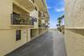 Exterior walkway by garage