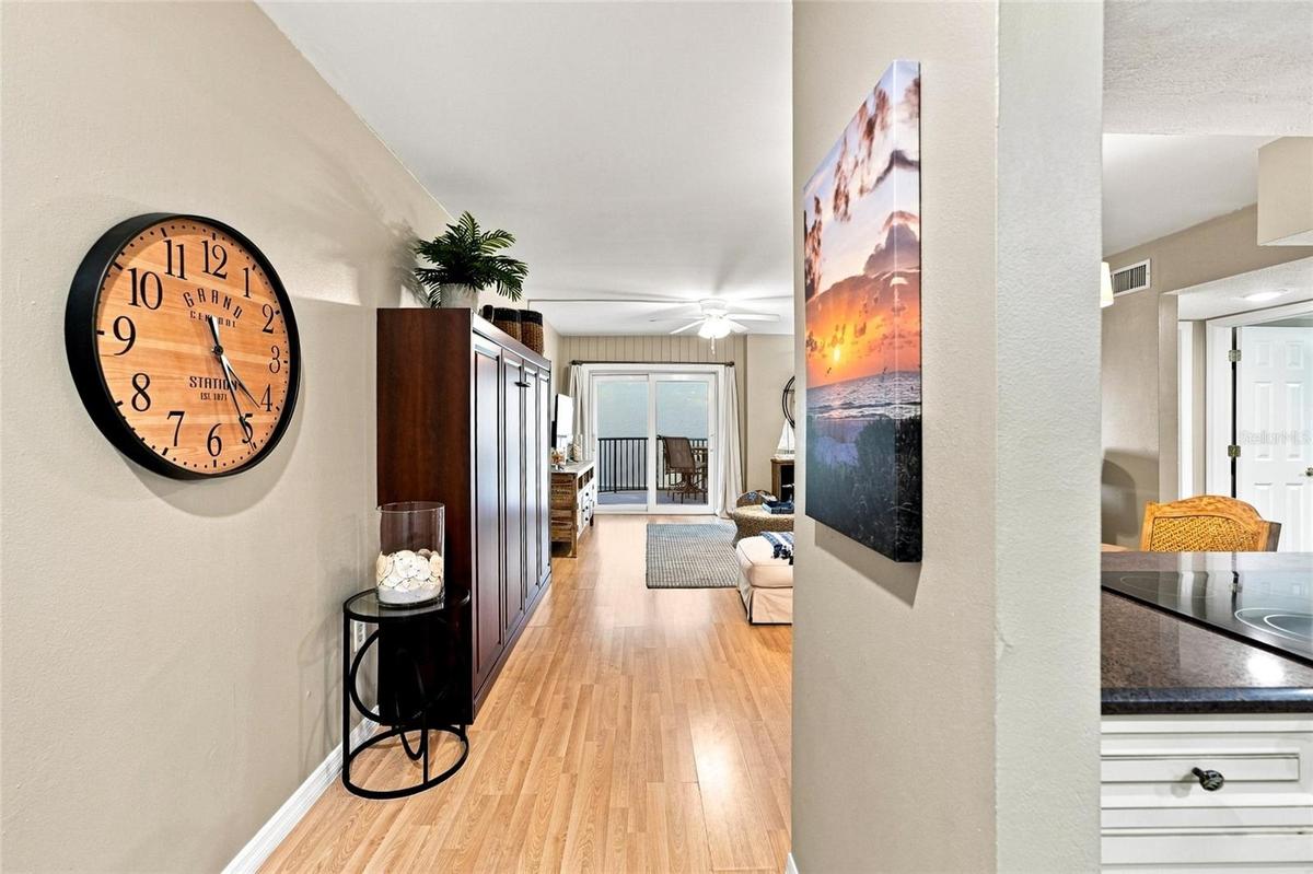 Entry hallway leading to living area