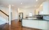 Kitchen featuring open shelves, appliances with stainless steel finishes, recessed lighting, tasteful backsplash, and white cabinets