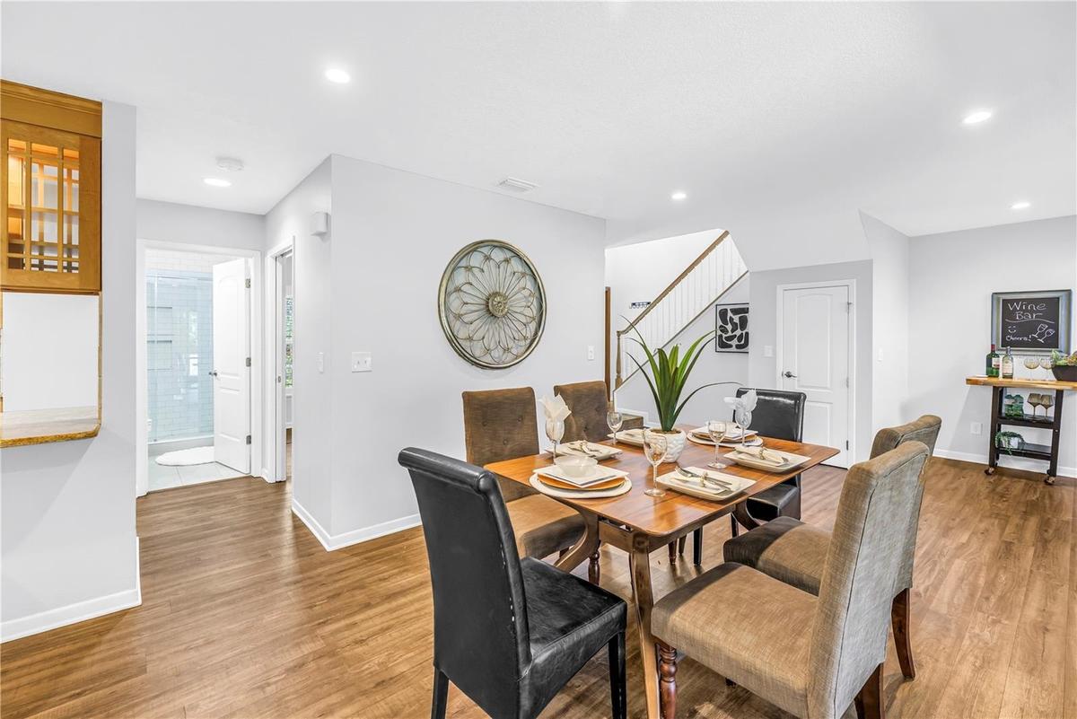 Full Size Dining Space and Open Floor Plan with Recessed Lighting