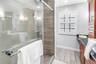 Stainless Hardware Glass Doors and Private Toilet area.