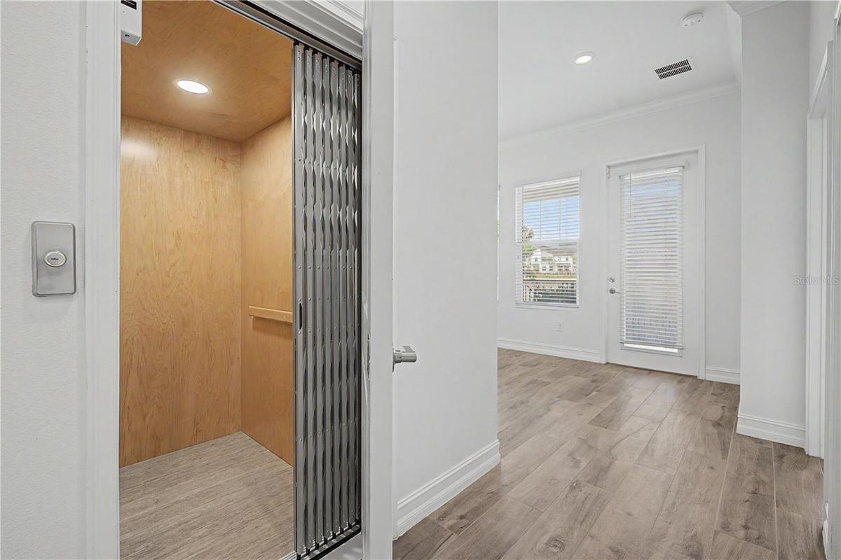 First-level elevator door access.