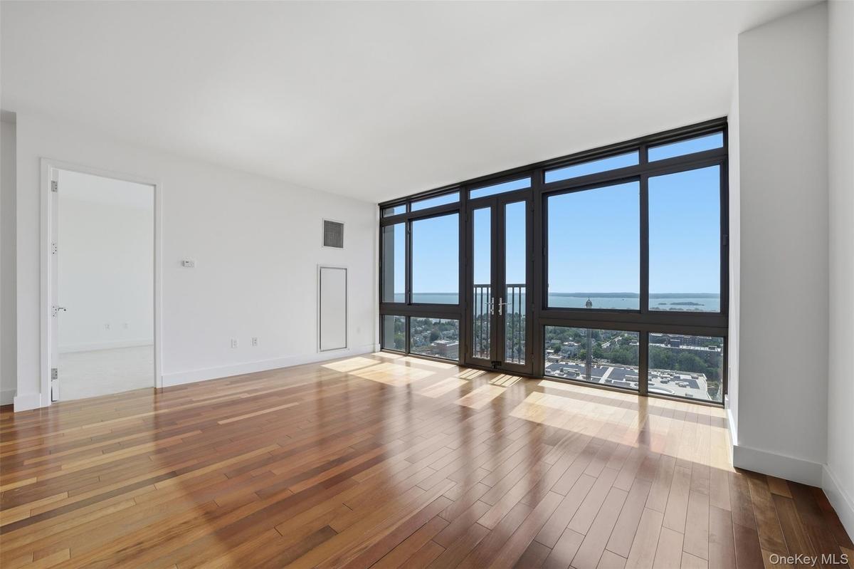 Living room with juliette doors