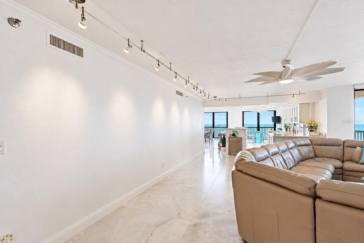 Custom cabinetry and carefully selected furnishings invite everyone to gather.