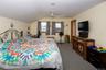 1 bedroom with bath in the upper right corner.