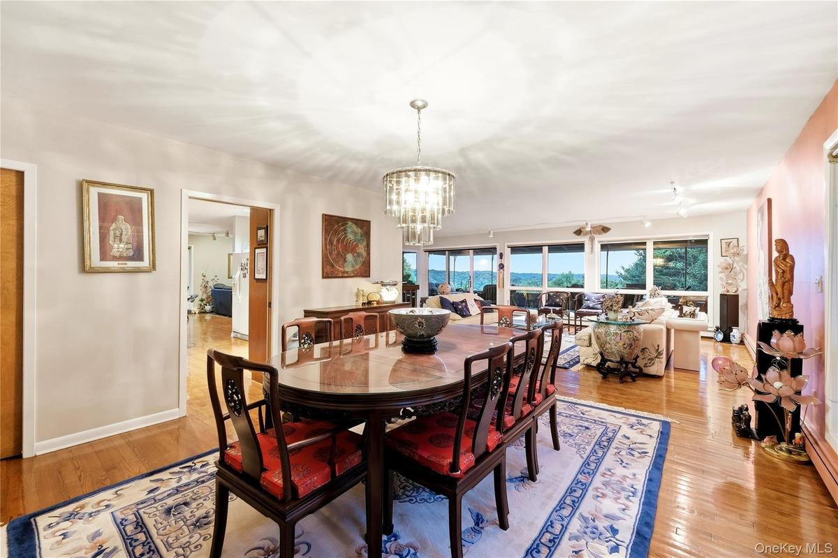 Dining Room with windows out to balcony