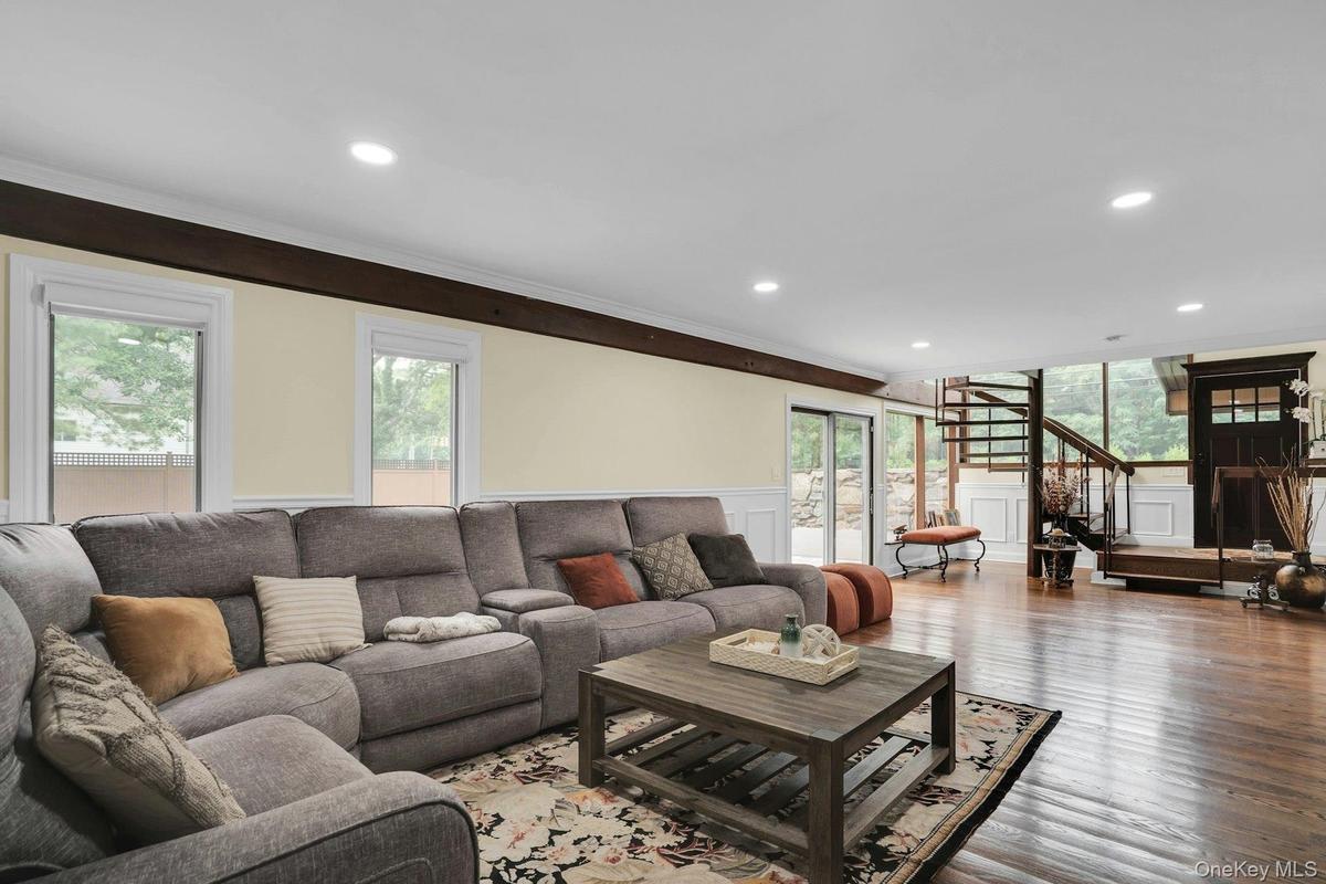 Large living and dining room.