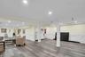 Really nice finished basement with laundry down here.
