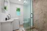 Main bathroom with washer/dryer combo unit