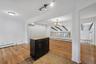 Movable island with view of dining area and living room,