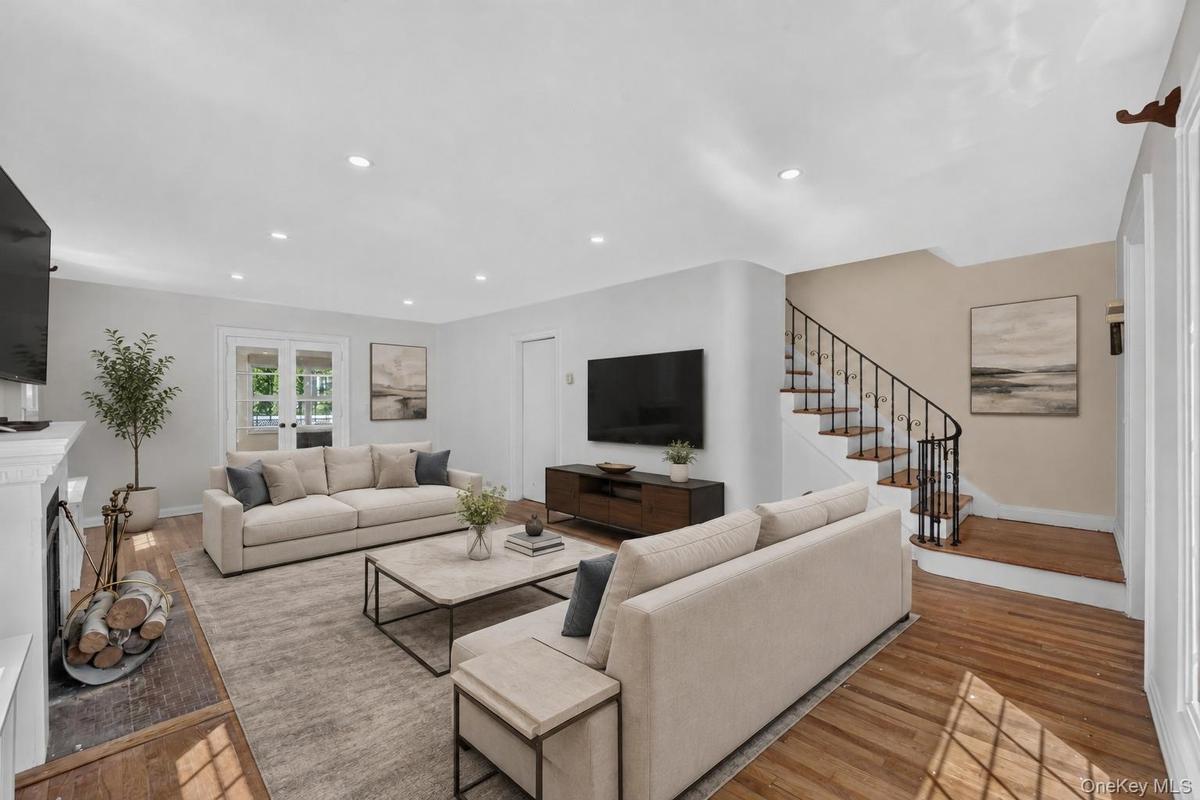 Virtually staged living room