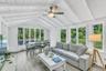 Open living space with pitched ceilings