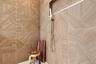 Huge shower with beautiful tile work and CUSTOM Glass enclosure!