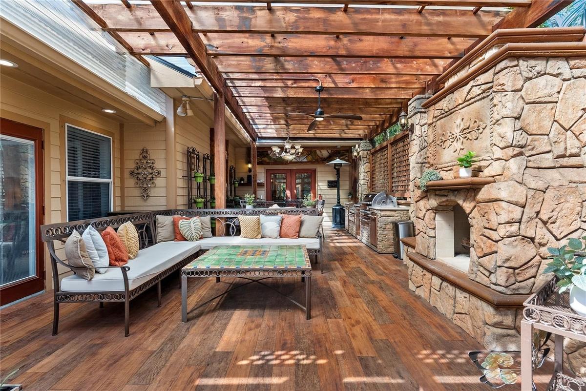 Covered Lanai with Fireplace