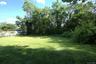 Expansive grassy yard with mature perimeter trees and a white picket fence