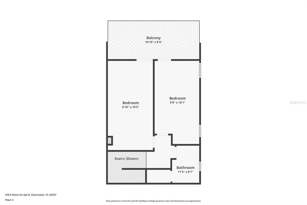Fourth floor with 2 bedrooms
