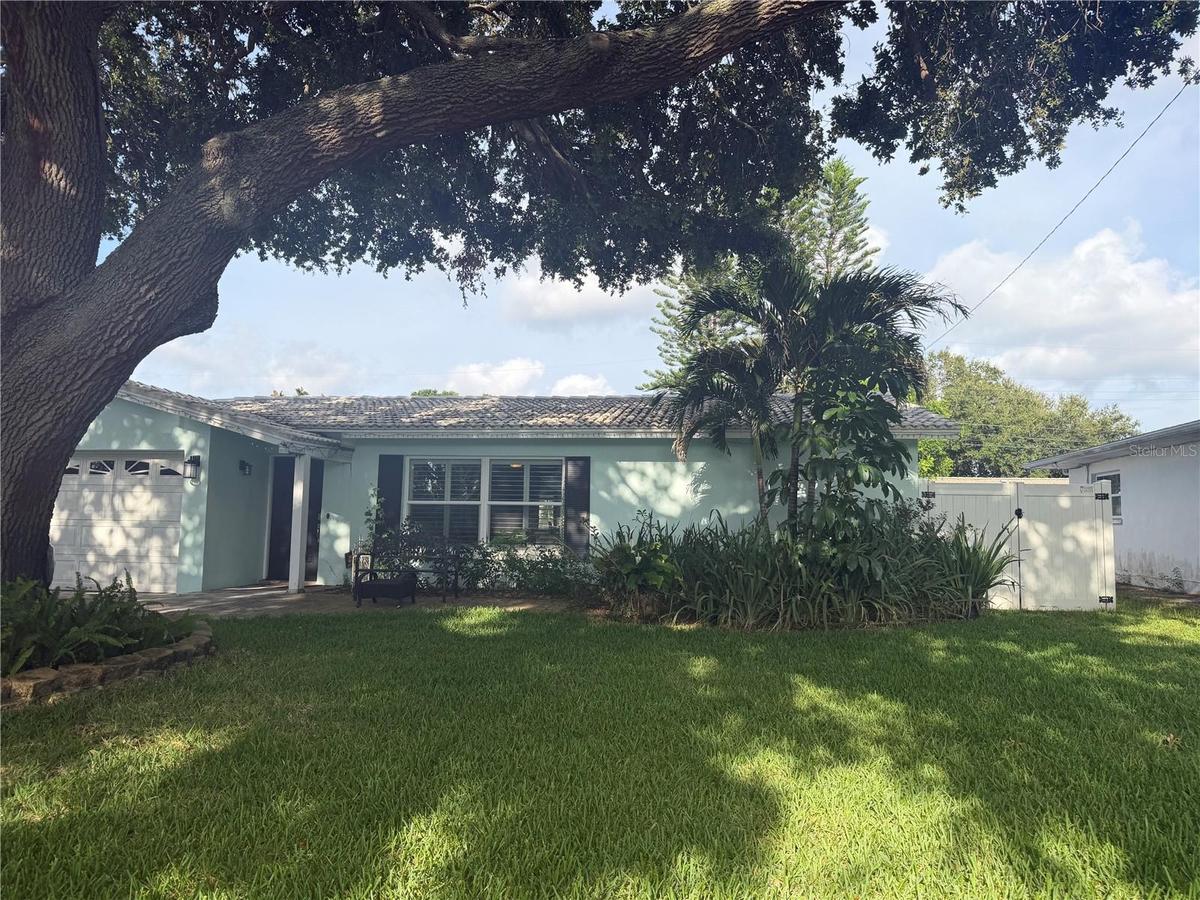 Beautiful shaded front yard.