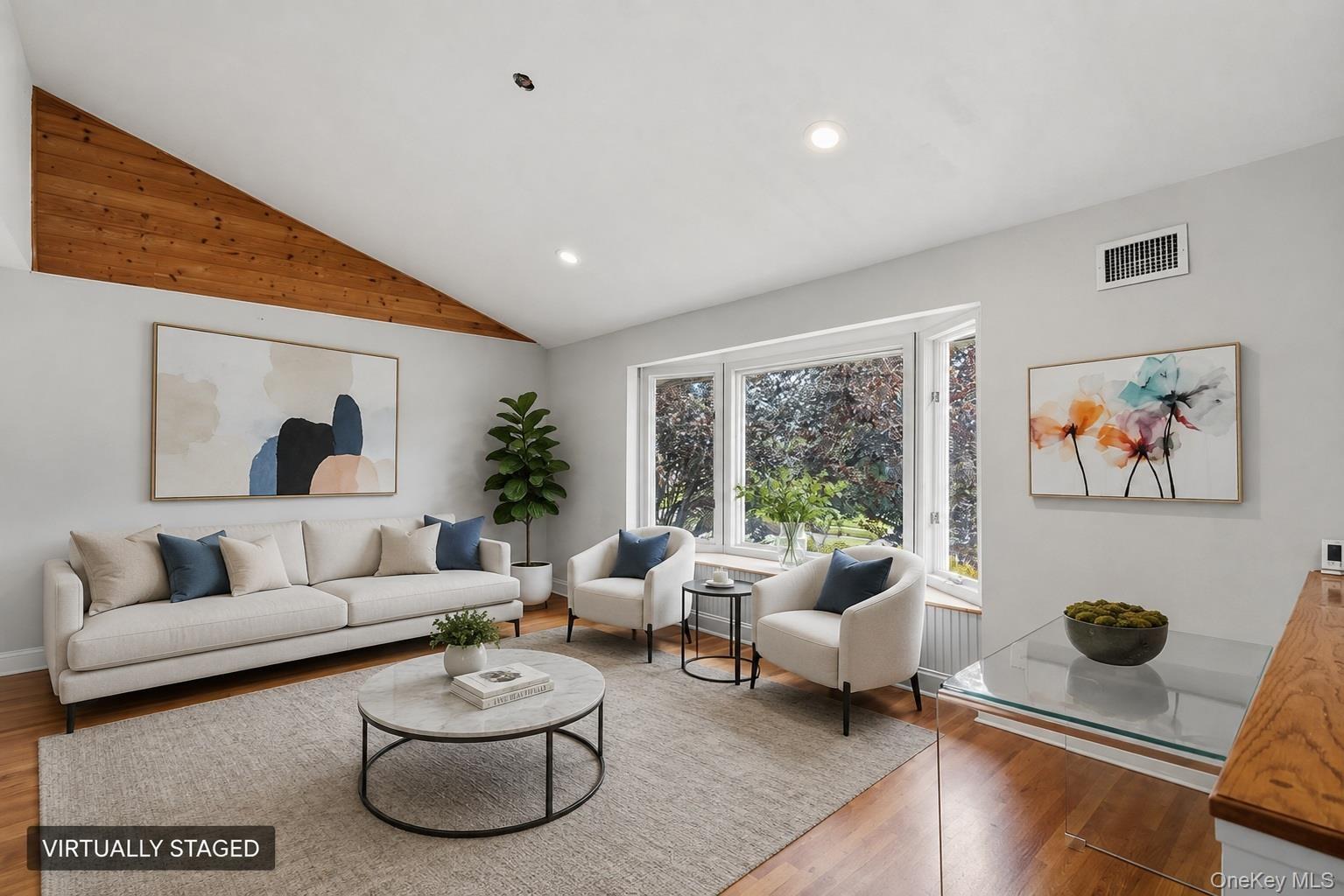 Virtually staged living room
