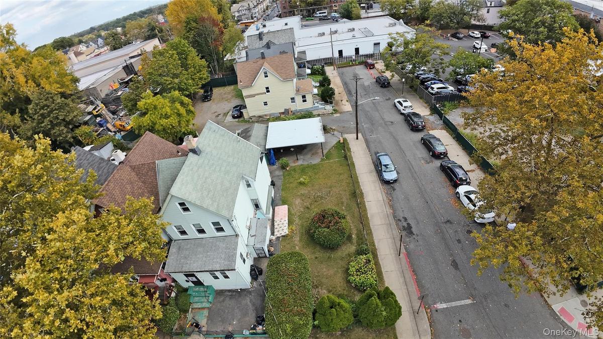 Aerial perspective of suburban area