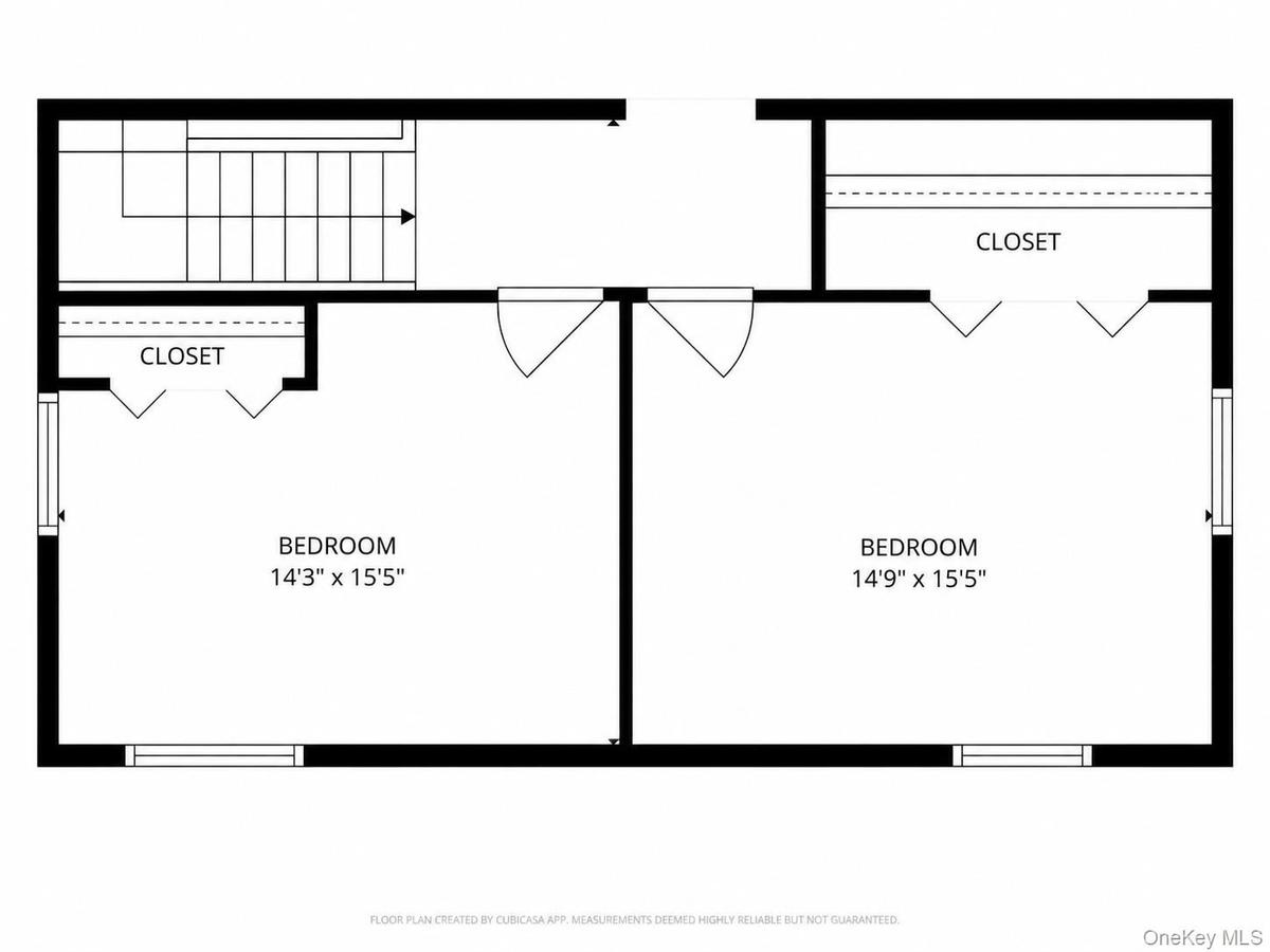 Floor plan with loft converted into two bedrooms