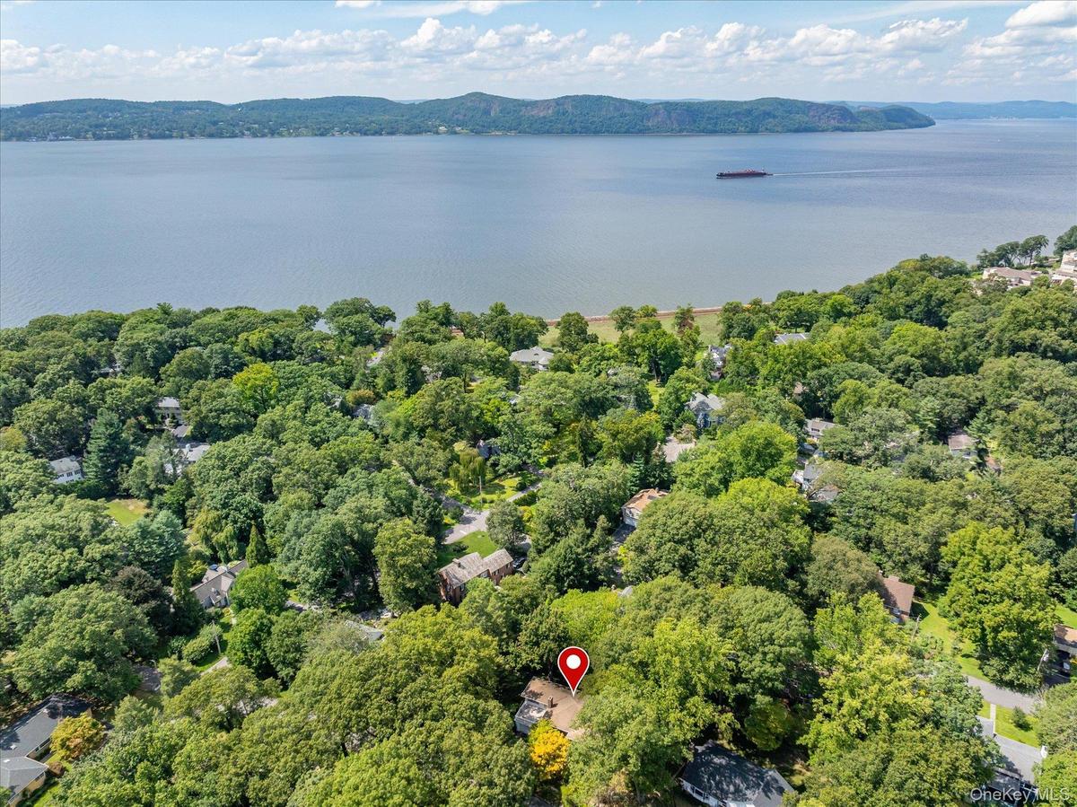 Aerial View Showing Hudson River