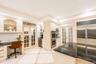 kitchen desk area , double ovens , coffee bar, wine refrigerator