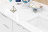 MATCHING QUARTZ COUNTER TOPS THROUGHOUT