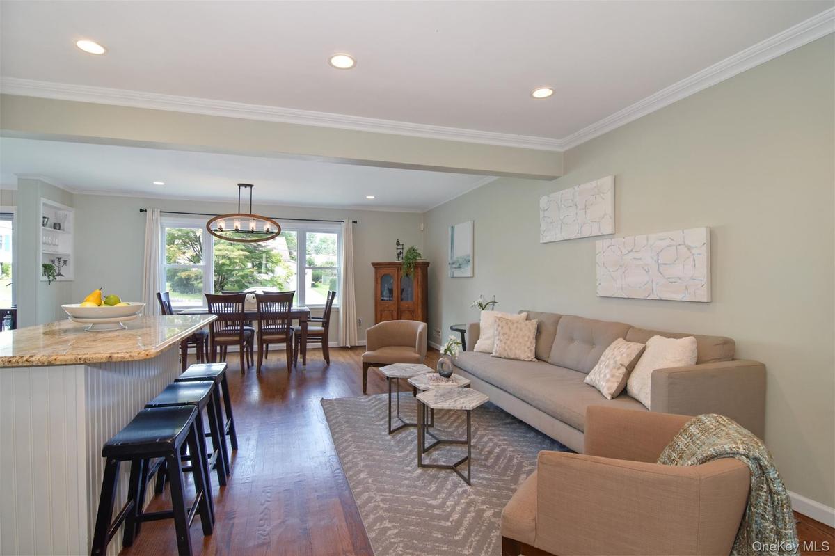 Livingroom opening up to the kitchen