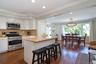 Dining, kitchen and living area
